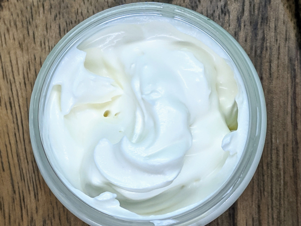 Example body butter 1 oz jar top view