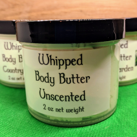 Unscented display Whipped Body Butters on display